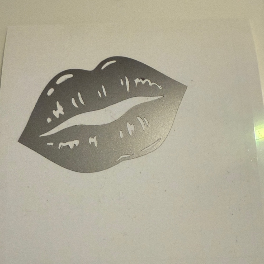Silver Lips Wall Decal